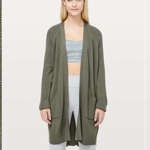 NWT lululemon Still at Ease Wrap Sz 10 olive green